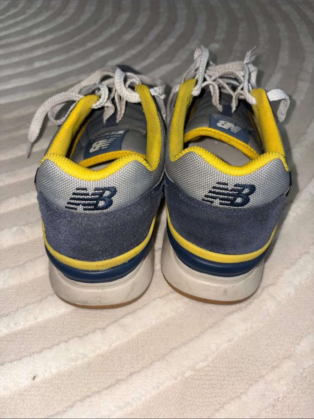 New Balance Kids Navy and Yellow Retro Runner Sneakers